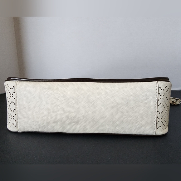 Tory Burch Robinson Perforated Convertible Crossbody Shoulder Bag, White, EUC - Picture 5 of 11